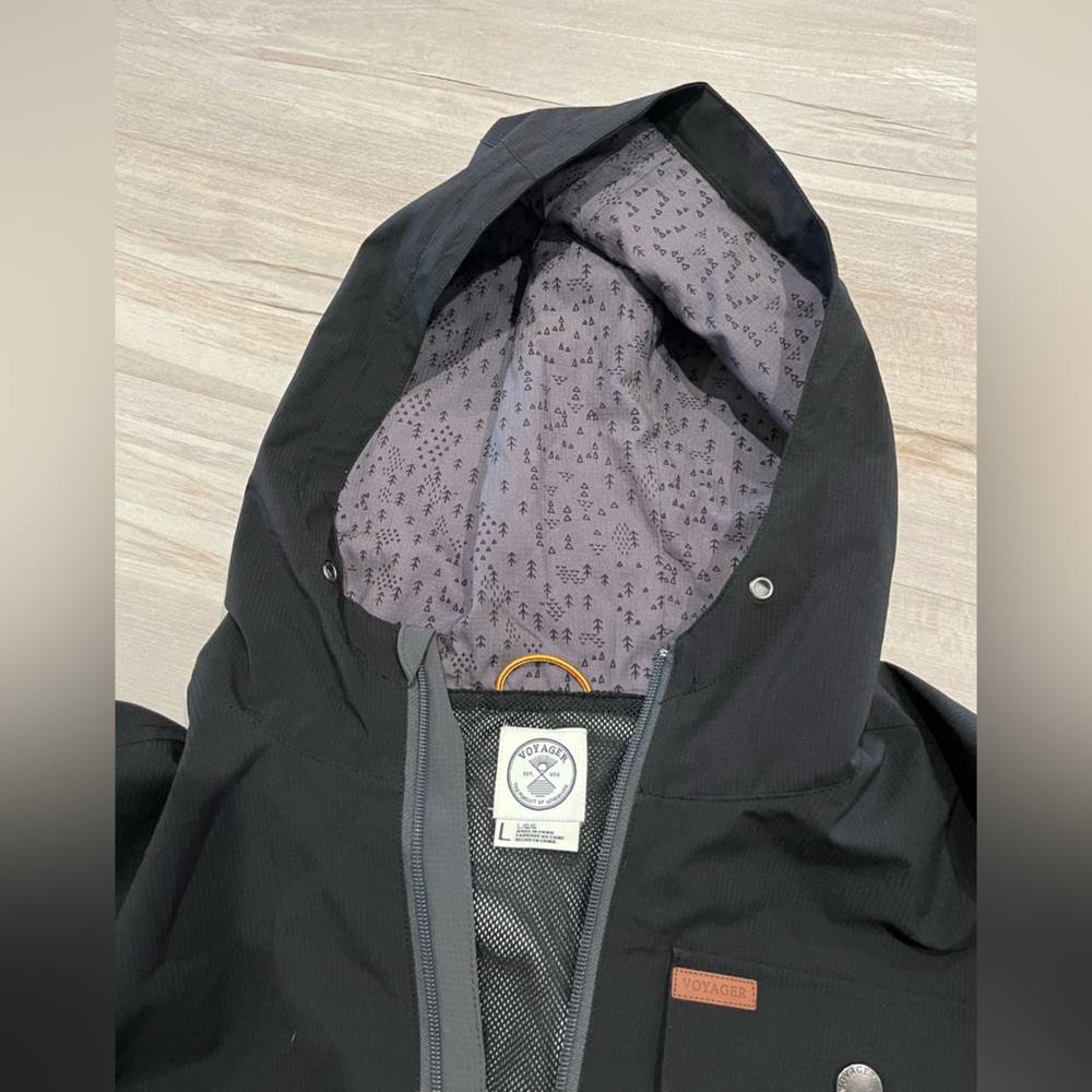 Men's Voyager Black and Gray Windbreaker Jacket Size Large - Picture 5 of 10
